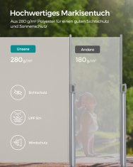 Songmics Stranska tenda, 200x350 cm, bež