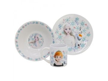 Stor Otroški keramični jedilni set Frozen - krožnik, skleda in vrč (3 kosi), 88215