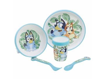 Stor Bluey 5-delni otroški jedilni set - krožnik, skodelica, skodelica in jedilni pribor, brez BPA, 50675