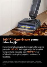 Tineco FLOOR ONE S7 Pro Stretch Steam baterijski sesalnik in parni čistilec, iLoop, HyperSteam 160°C, FlashDry sušenje, črn
