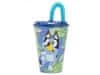 Plastični lonček s pokrovom in slamico Bluey, 430ml, 50630