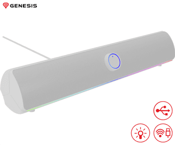 Genesis HELIUM 312BT računalniški zvočnik / soundbar, STEREO 2.0, 10W RMS, Bluetooth 5.2, beli