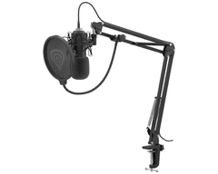 Genesis RADIUM 400 G2 profesionalni mikrofon, namizni / studijski, 192kHz, nastavljiva roka / nosilec / stojalo, črni