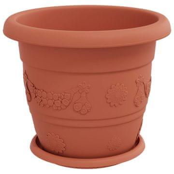Vidaxl Lončki za rastline 24 pcs Kamnito rdeča Ø 30 x 25 cm Plastika