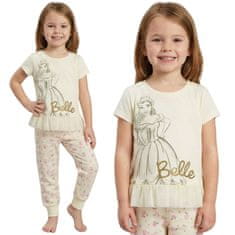 Disney DISNEY Belle Bombažne pižame za deklice, dvodelne pižame s kratkimi rokavi, 100% bombaž 92