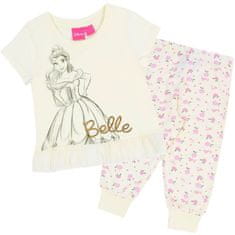 Disney DISNEY Belle Bombažne pižame za deklice, dvodelne pižame s kratkimi rokavi, 100% bombaž 92