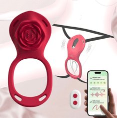 Bodybite Nosljivi vibrator Rose za ženske – aplikacija Couples Connect + daljinski upravljalnik, stimulacija klitorisa brez uporabe rok, igra na daljavo, silikon, varen za telo, diskretna embalaža | AMORA