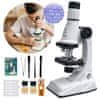 Otroški izobraževalni mikroskop 1200x, znanstveni komplet z dodatki za otroke, LED