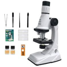 sarcia.eu Otroški izobraževalni mikroskop 1200x, znanstveni komplet z dodatki za otroke, LED