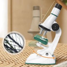 sarcia.eu Otroški izobraževalni mikroskop 1200x, znanstveni komplet z dodatki za otroke, LED