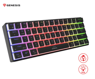 Genesis Thor 660 G2 mehanska gaming tipkovnica, brezžična, RGB, Gateron Brown stikala, črna