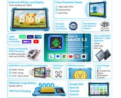 Blackview Link 1 Kids tablični računalnik, 22cm (8,68), 4GB/64GB, Android, WIFI 6, vijoličen (Dreamy Purple)