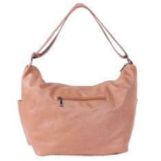 atmosphere Velika karamelno obarvana ženska torba preko ramena – prostorna, zunanji žepi, eko usnje