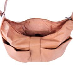 atmosphere Velika karamelno obarvana ženska torba preko ramena – prostorna, zunanji žepi, eko usnje