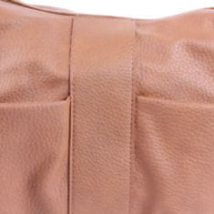 atmosphere Velika karamelno obarvana ženska torba preko ramena – prostorna, zunanji žepi, eko usnje