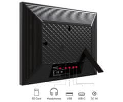 Thomson F10 pametni digitalni foto okvir, 25.6cm (10.1"), HD IPS na dotik, aplikacija, USB-A, USB-C, črn