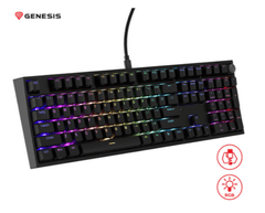 Genesis Thor 404 gaming mehanska tipkovnica, Gateron Yellow Pro, RGB, Hot-Swap, črna