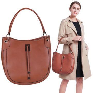 PRIMARK Elegantna rjava ženska torba preko ramena, nakupovalna torba z debelim trakom, shopper, prostorna