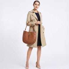 PRIMARK Elegantna rjava ženska torba preko ramena, nakupovalna torba z debelim trakom, shopper, prostorna