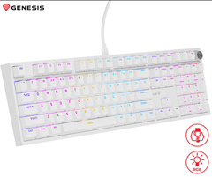 Genesis Thor 404 gaming mehanska tipkovnica, Gateron Yellow Pro, RGB, Hot-Swap, bela