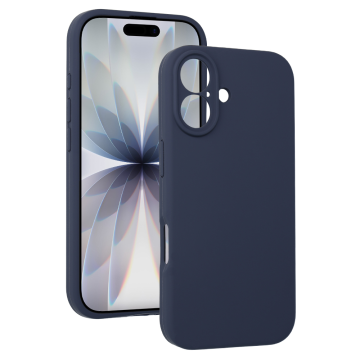 Onasi Silikonski ovitek za iPhone 17 - mat liquid - temno moder