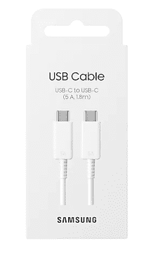 Samsung Podatkovni kabel EP-DX510JWE Super Fast Charge Type C na Type C 100W 5A 1,8m - bel (Blister)