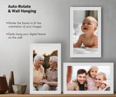 Thomson F15 pametni digitalni foto okvir, 39.6cm, Full HD IPS zaslon na dotik, aplikacija, USB-A, USB-C, bel