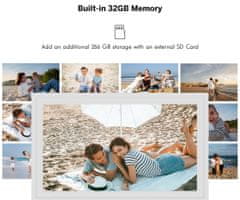 Thomson F15 pametni digitalni foto okvir, 39.6cm, Full HD IPS zaslon na dotik, aplikacija, USB-A, USB-C, bel