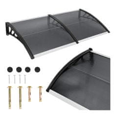 shumee Nadstrešek za vrata 200x100 cm siv