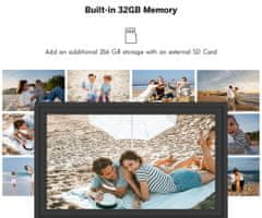 Thomson F15 pametni digitalni foto okvir, 39.6cm, Full HD IPS zaslon na dotik, aplikacija, USB-A, USB-C, črn