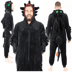 shumee Kigurumi topla pižama Nočna bes brez zob, moški kombinezon, velikost M L