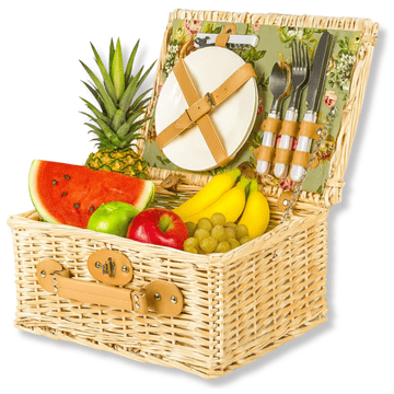 shumee Pletena košara za piknik s termo torbo in jedilnim priborom za 2 osebi, praktično darilo