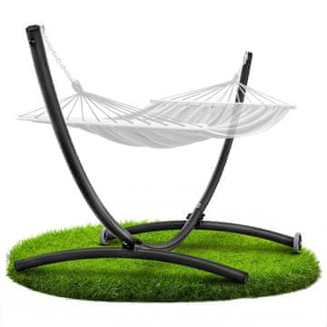 shumee Kovinski okvir za vrtno visečo mrežo na kolesih, črna kovina, za dve osebi