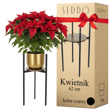 shumee Stoječe kovinsko stojalo za rože, leseno loft, visoko, 62 cm, stojalo za rože, rastline
