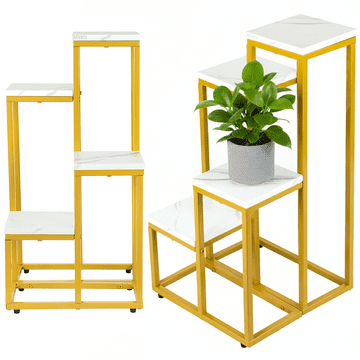 shumee Stoječe stojalo za rože, kovinska polica, stojalo za rože, rastline, lonci, 4 nivoji