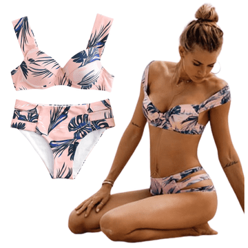 shumee Dvodelne kopalke za na plažo, bazen, cvetlični potisk, ženska velikost Dvodelne kopalke za na plažo, bazen, cvetlični potisk, ženska velikost L