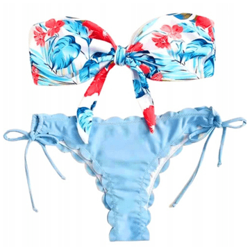 shumee Brazilski bikini komplet bandeau s cvetličnim vzorcem, dvodelni, velikost L Brazilski bikini komplet bandeau s cvetličnim vzorcem, dvodelni, velikost L
