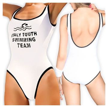 shumee Bele enodelne kopalke z napisi za bazen, na plažo, ženska velikost. Bele enodelne kopalke z napisi za bazen, na plažo, ženska velikost.