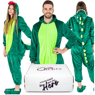 shumee Moška enodelna pižama z dinozavrom, kigurumi preobleka, kostum, kostum dinozavra - L