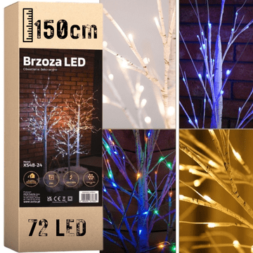 shumee Brezova LED božična jelka 150 cm 72 diod hladna Zimna