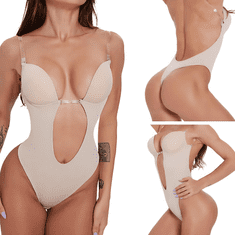 shumee Ženski bodi za oblikovanje postave, vitki modrček za obleko z odprtim hrbtom, velikost L