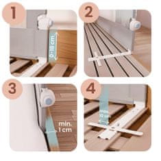 shumee Varnostna pregrada za posteljo, varnostna vrata, ključavnica, 180 cm, Nukido NK-228, siva