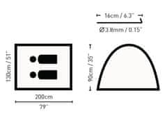 shumee Šotor za na plažo za 2 osebi 130 x 200 x 90 cm Bestway 68044