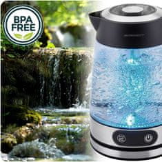 Baldr Električni stekleni grelnik vode z nadzorom temperature 1,8 l 2200 W BD-715