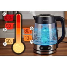 Baldr Električni stekleni grelnik vode z nadzorom temperature 1,8 l 2200 W BD-715