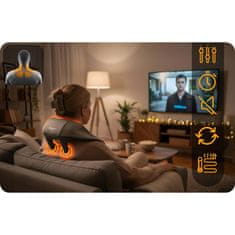 Neo-Sport Brezžični masažer za vrat in hrbet Neo-Sport NS-505 Shiatsu s 3 načini ogrevanja