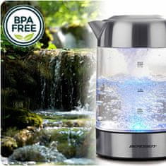 Baldr Električni stekleni grelnik vode z nadzorom temperature 1,7 l 2200 W BD-714