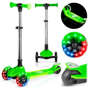 Ricokids Ricokids Jelly trikolesni balansirni skuter za otroke, ki se sveti v temi - zelen