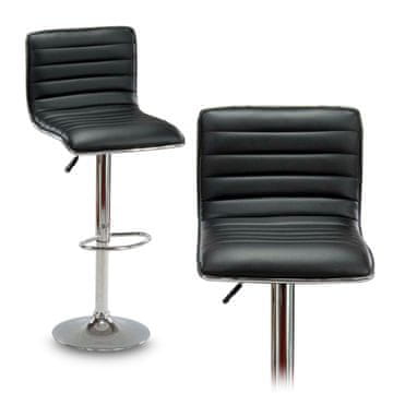 shumee Barski stol Malva Black z naslonjalom