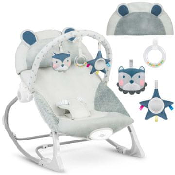 Ricokids napihljiv igralni ploščad z vibracijami - siv